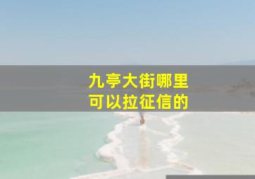 九亭大街哪里可以拉征信的