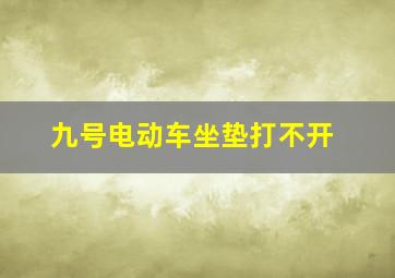 九号电动车坐垫打不开