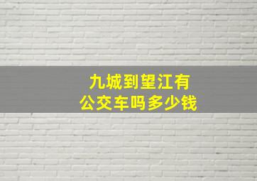 九城到望江有公交车吗多少钱