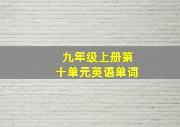 九年级上册第十单元英语单词