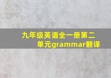 九年级英语全一册第二单元grammar翻译