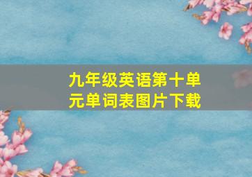 九年级英语第十单元单词表图片下载