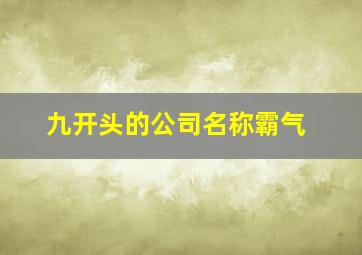 九开头的公司名称霸气