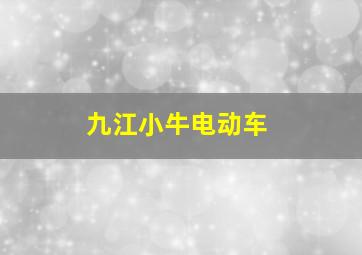 九江小牛电动车