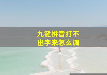 九键拼音打不出字来怎么调