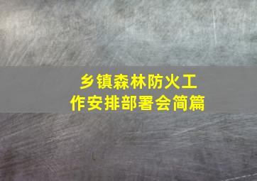 乡镇森林防火工作安排部署会简篇