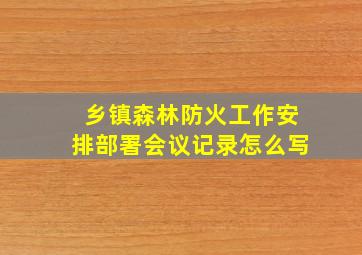 乡镇森林防火工作安排部署会议记录怎么写