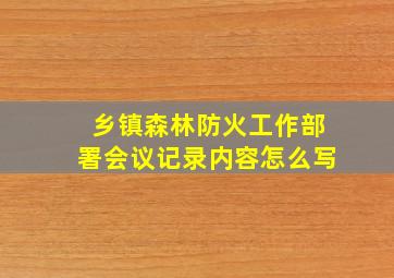 乡镇森林防火工作部署会议记录内容怎么写