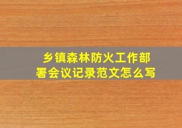 乡镇森林防火工作部署会议记录范文怎么写