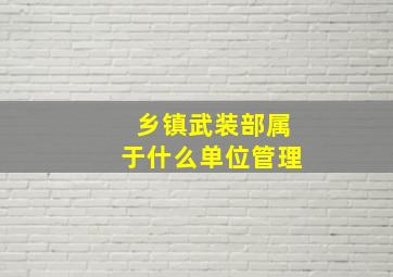 乡镇武装部属于什么单位管理