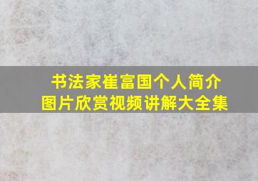 书法家崔富国个人简介图片欣赏视频讲解大全集