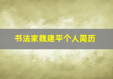 书法家魏建平个人简历