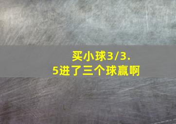 买小球3/3.5进了三个球赢啊