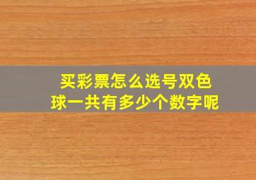 买彩票怎么选号双色球一共有多少个数字呢