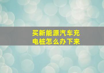 买新能源汽车充电桩怎么办下来