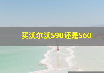 买沃尔沃S90还是S60