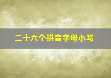 二十六个拼音字母小写