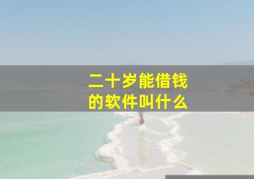 二十岁能借钱的软件叫什么