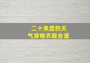 二十来度的天气穿啥衣服合适