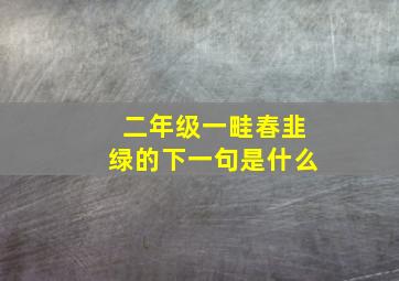 二年级一畦春韭绿的下一句是什么