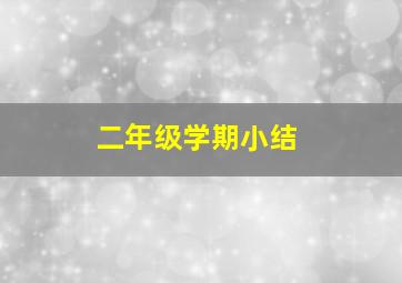 二年级学期小结