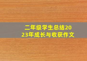 二年级学生总结2023年成长与收获作文