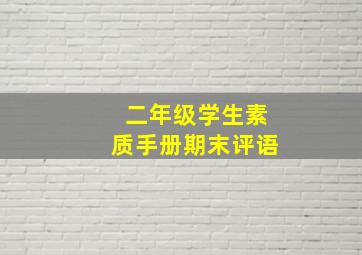 二年级学生素质手册期末评语