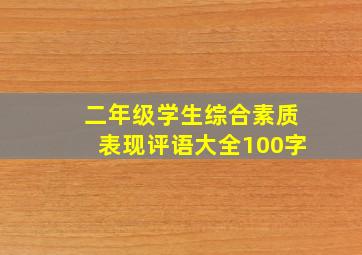 二年级学生综合素质表现评语大全100字