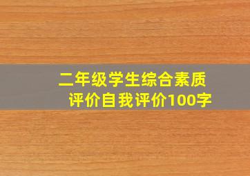 二年级学生综合素质评价自我评价100字