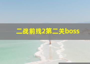 二战前线2第二关boss