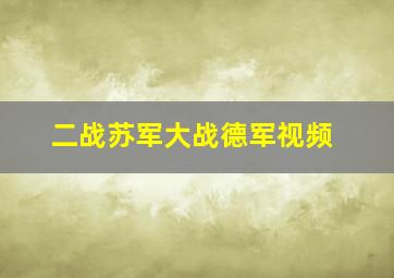 二战苏军大战德军视频