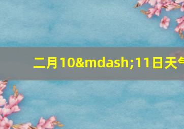 二月10—11日天气