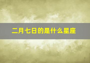 二月七日的是什么星座