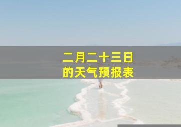 二月二十三日的天气预报表