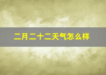 二月二十二天气怎么样