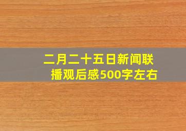 二月二十五日新闻联播观后感500字左右