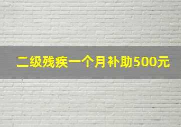 二级残疾一个月补助500元