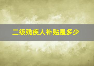 二级残疾人补贴是多少