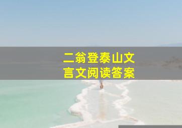 二翁登泰山文言文阅读答案