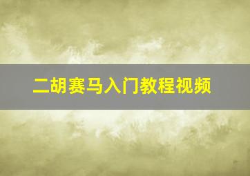 二胡赛马入门教程视频