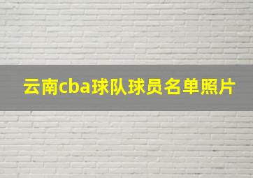 云南cba球队球员名单照片