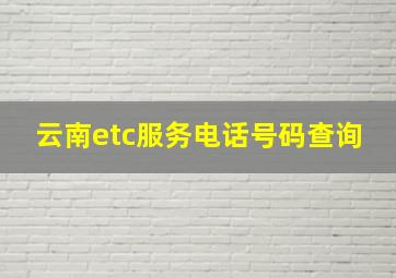 云南etc服务电话号码查询