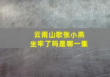 云南山歌张小燕坐牢了吗是哪一集