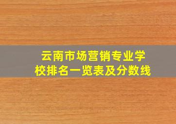 云南市场营销专业学校排名一览表及分数线