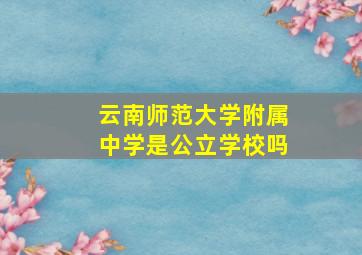 云南师范大学附属中学是公立学校吗