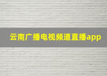 云南广播电视频道直播app