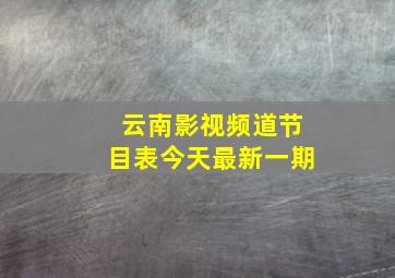 云南影视频道节目表今天最新一期