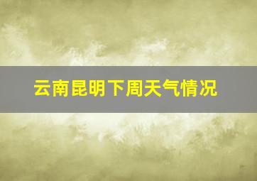 云南昆明下周天气情况