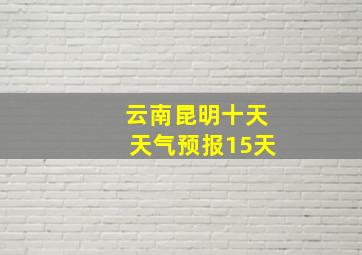 云南昆明十天天气预报15天