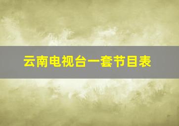 云南电视台一套节目表